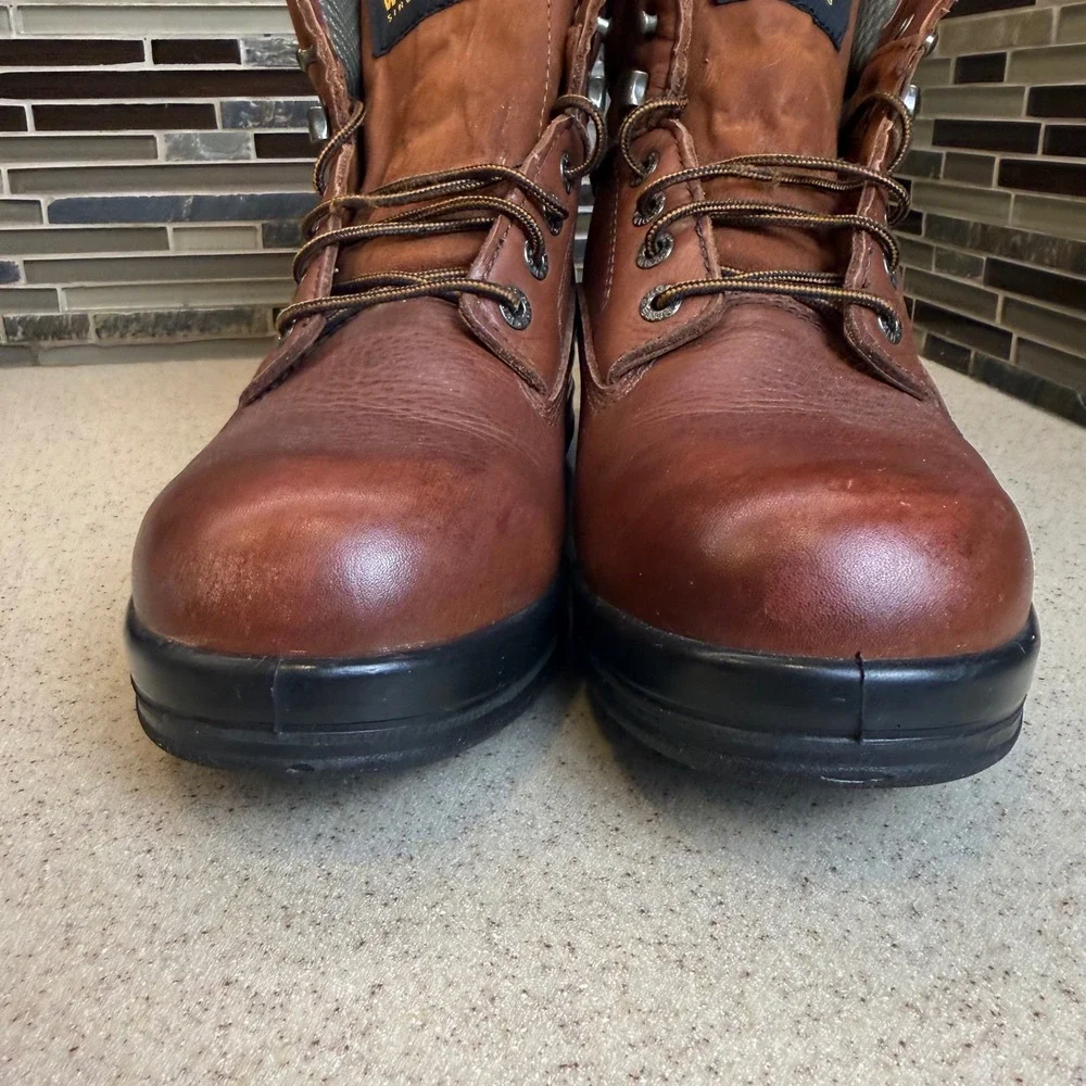 Wolverine DuraShocks Mens 11.5 W Brown Leather Work Boots W03122 Oil Resistant